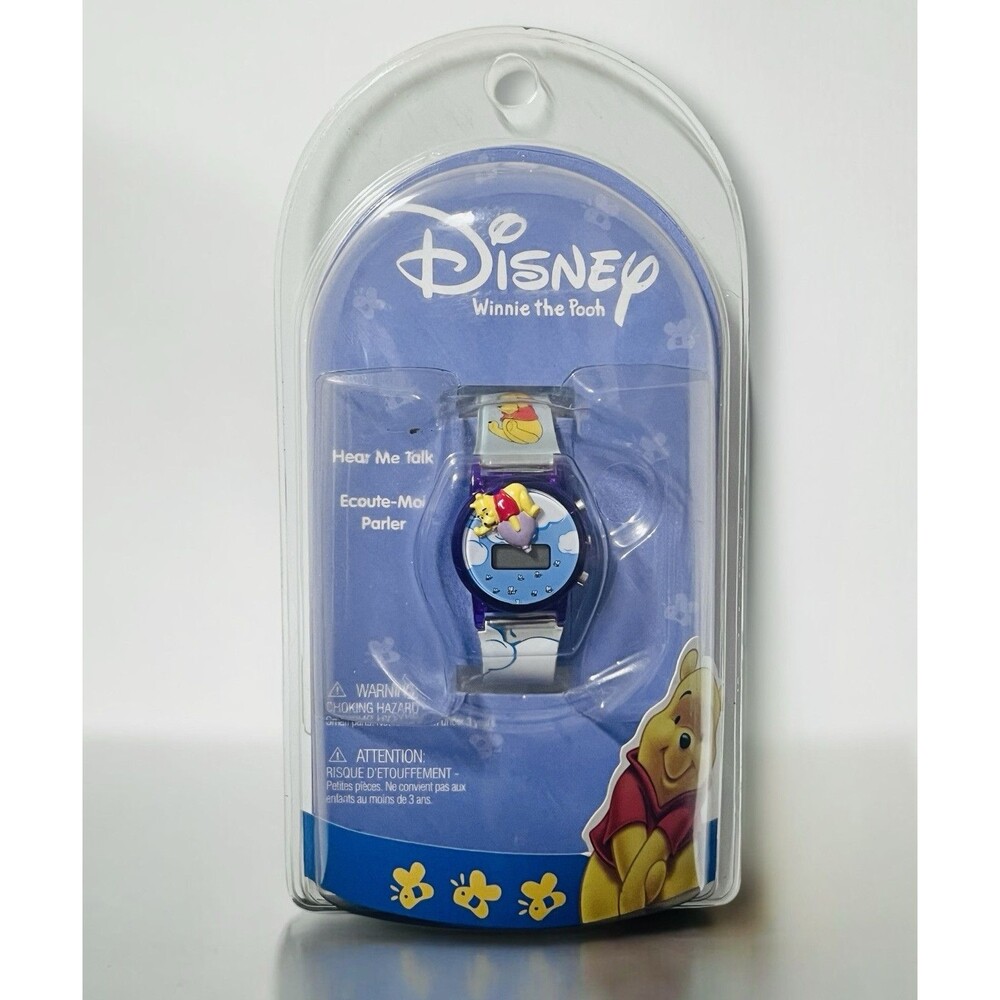 NEW RARE Vintage Disney WINNIE THE POOH Purple Digital Talking Watch
